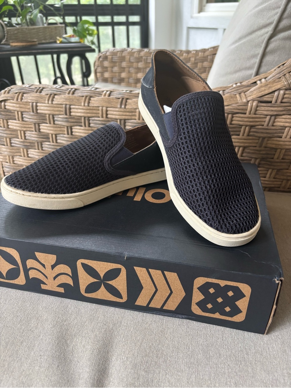 Olukai Pehuea Slip-On Mesh Sneakers with Cream Sole